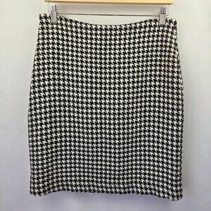 Geoffrey Beene Sport Black & White Hounds tooth Wool Blend Skirt Size 8